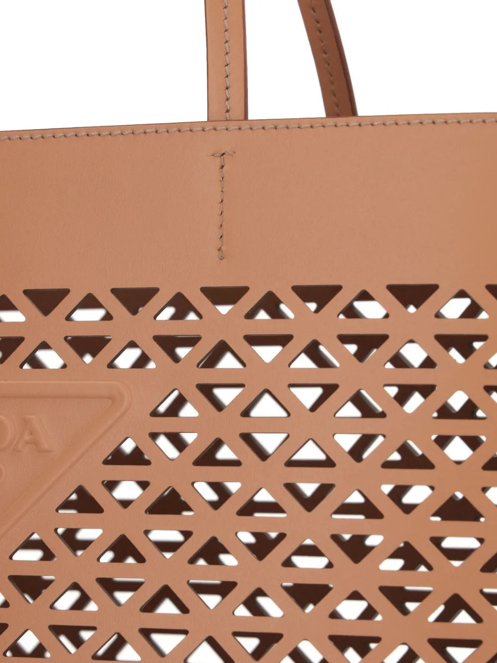 Pradalogo-perforated tote bag