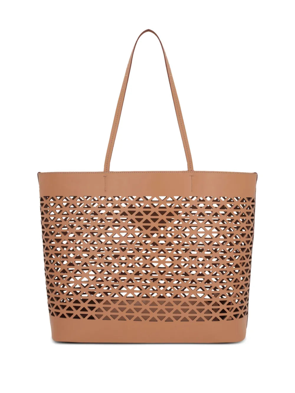 Pradalogo-perforated tote bag