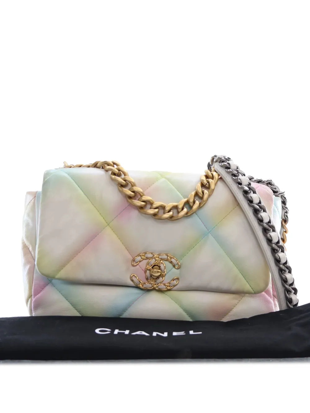 Pre-OwnedCHANEL Pre-Owned2022 Medium Printed Goatskin 19 Flap satchel
