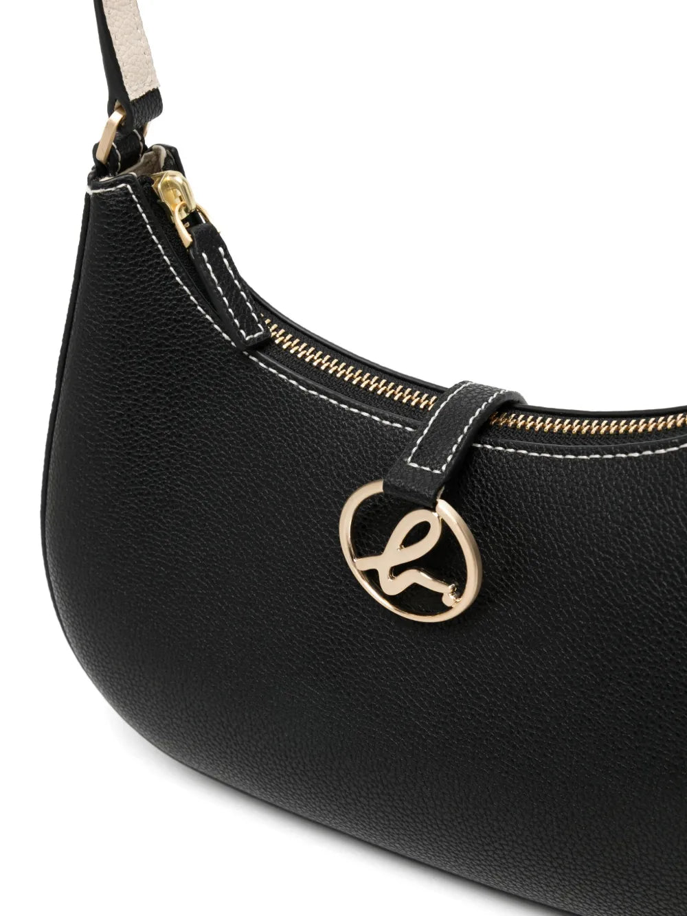 agnès b. logo-lettering leather shoulder bag