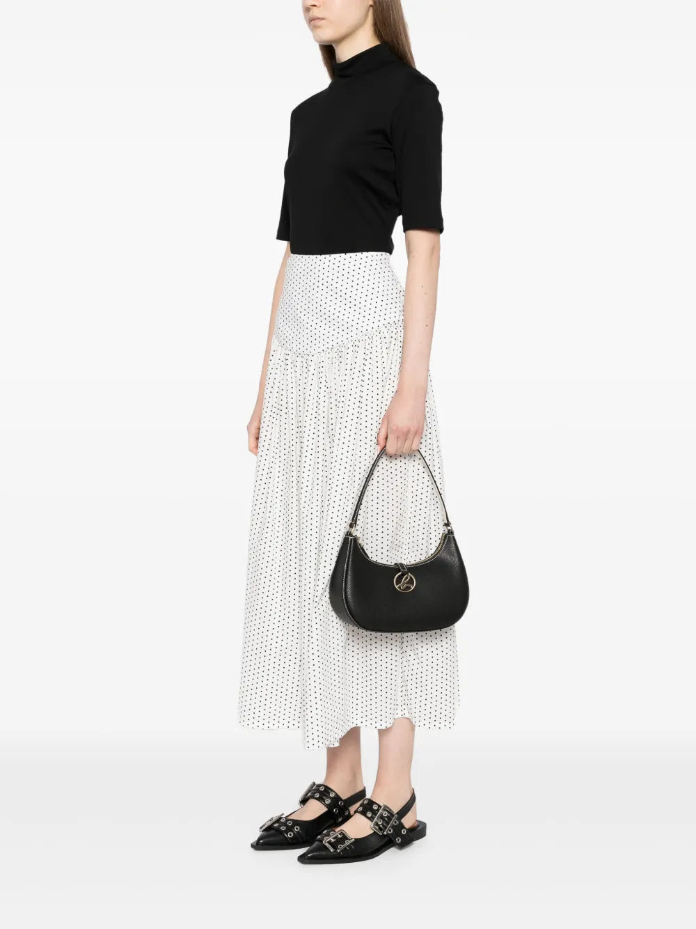 agnès b. logo-lettering leather shoulder bag