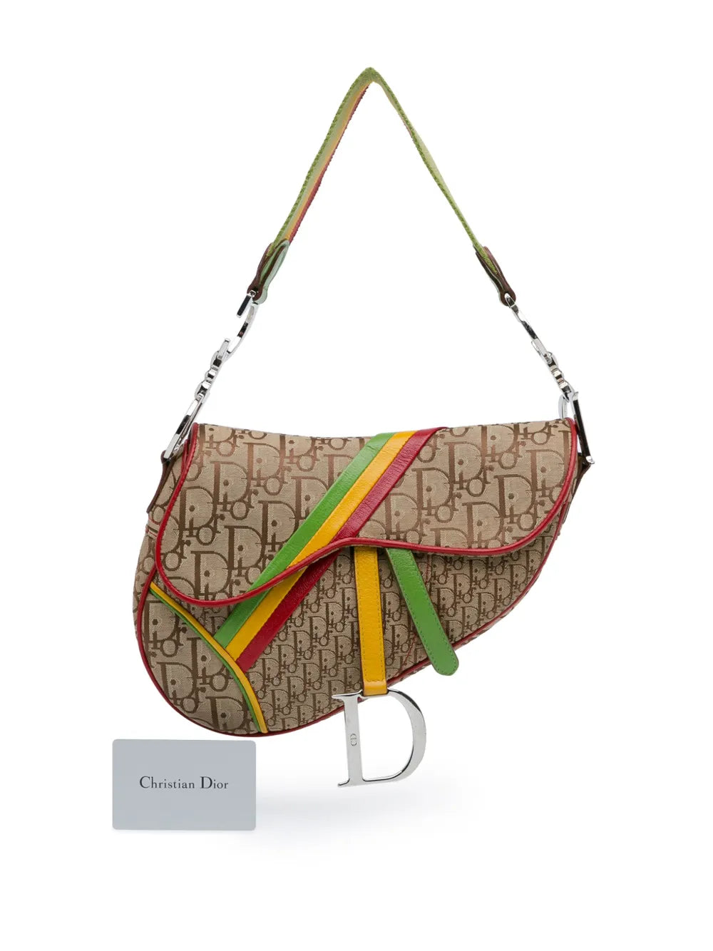 Pre-OwnedChristian Dior Pre-Owned2004 Diorissimo Rasta Saddle shoulder bag