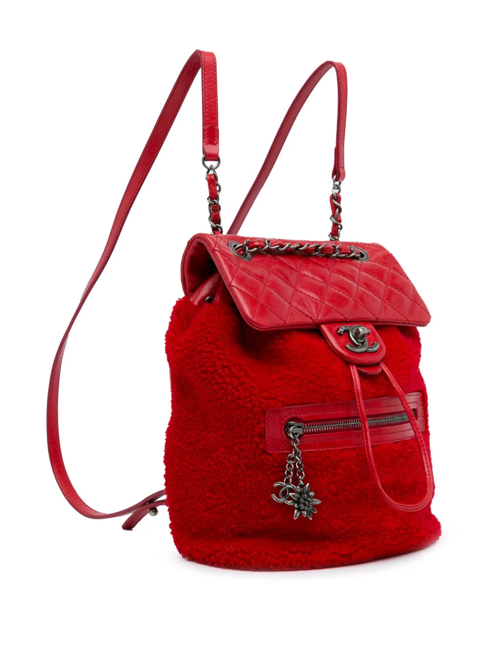 Pre-OwnedCHANEL Pre-Owned2015-2016 Small Shearling and Glazed Calfskin Mountain backpack