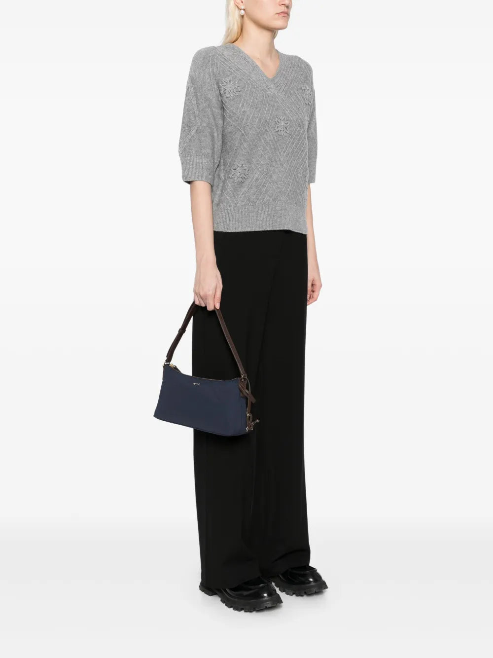 agn? b. logo charm shoulder bag