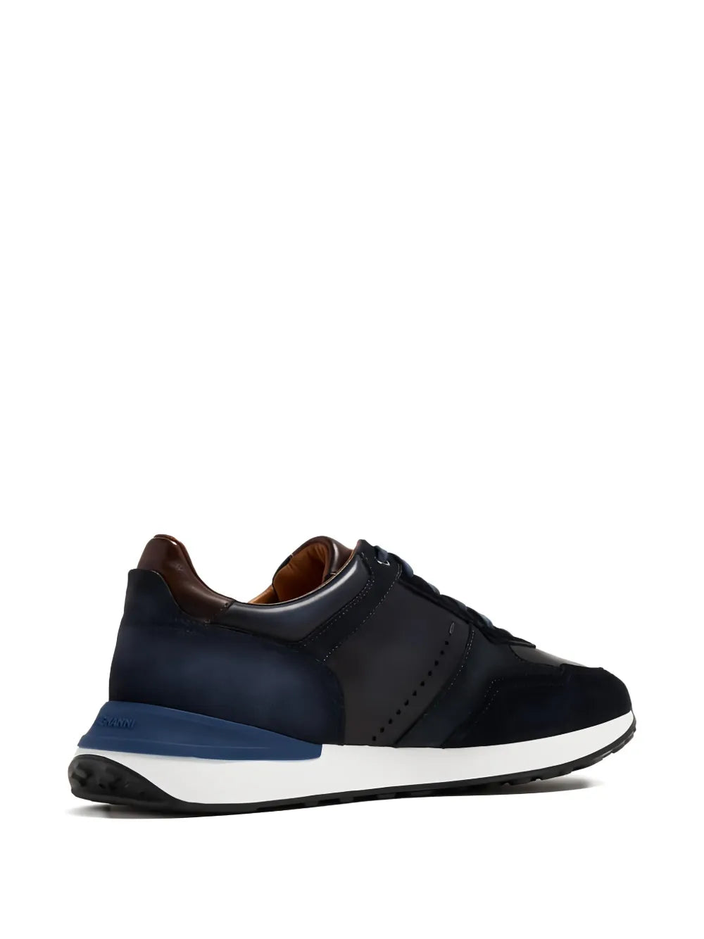 Magnanni Suede Leather-Panel Sneakers