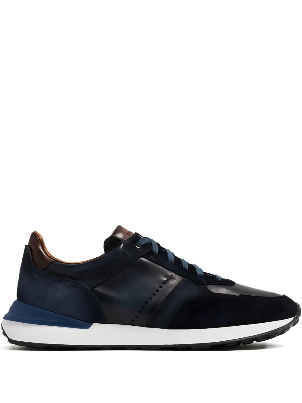 Magnanni Suede Leather-Panel Sneakers