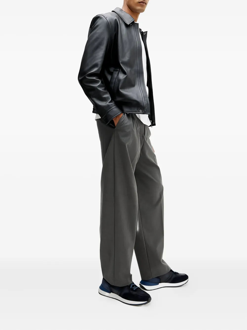 Magnanni Suede Leather-Panel Sneakers