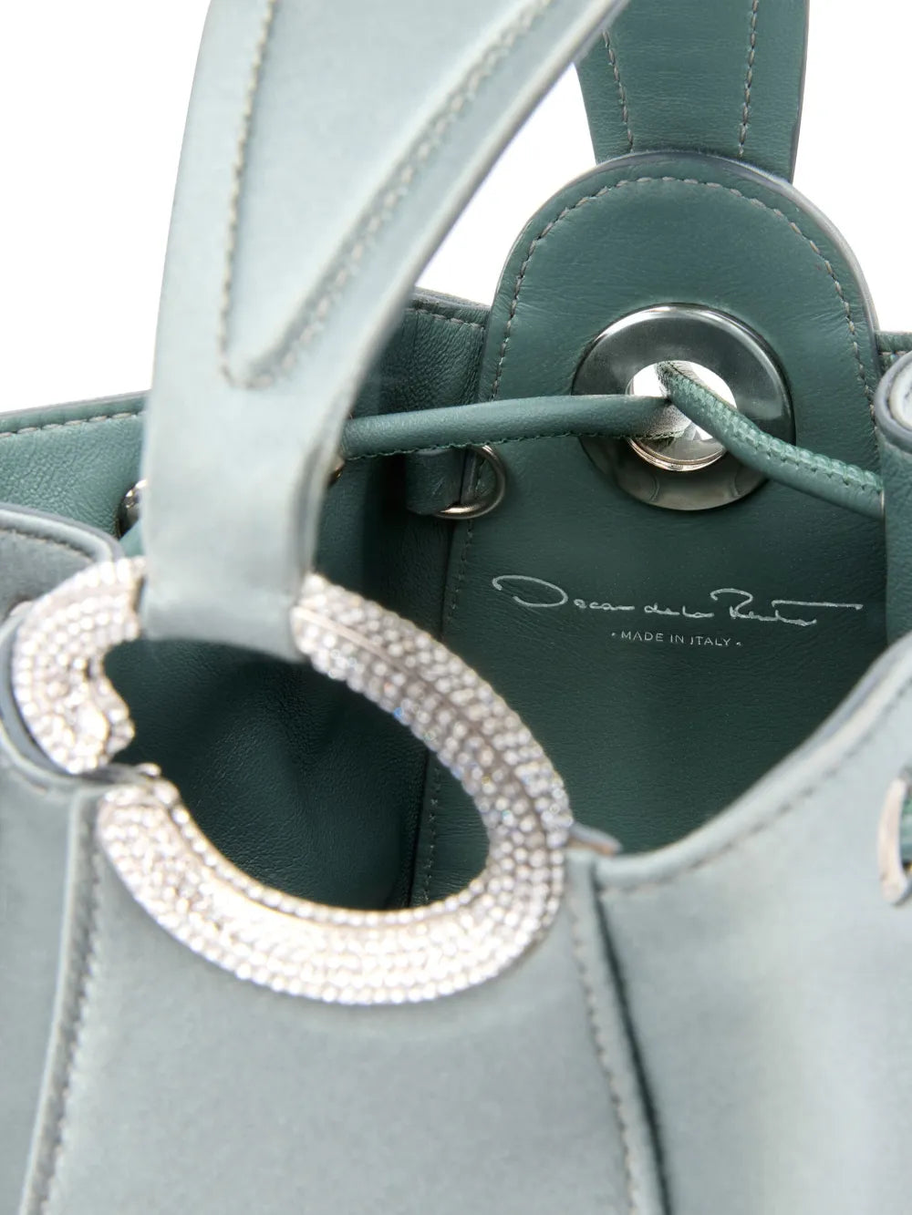 Oscar de la Rentanano Crystal Pavé O Handle bag
