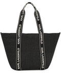 Karl LagerfeldSignature raffia beach tote bag