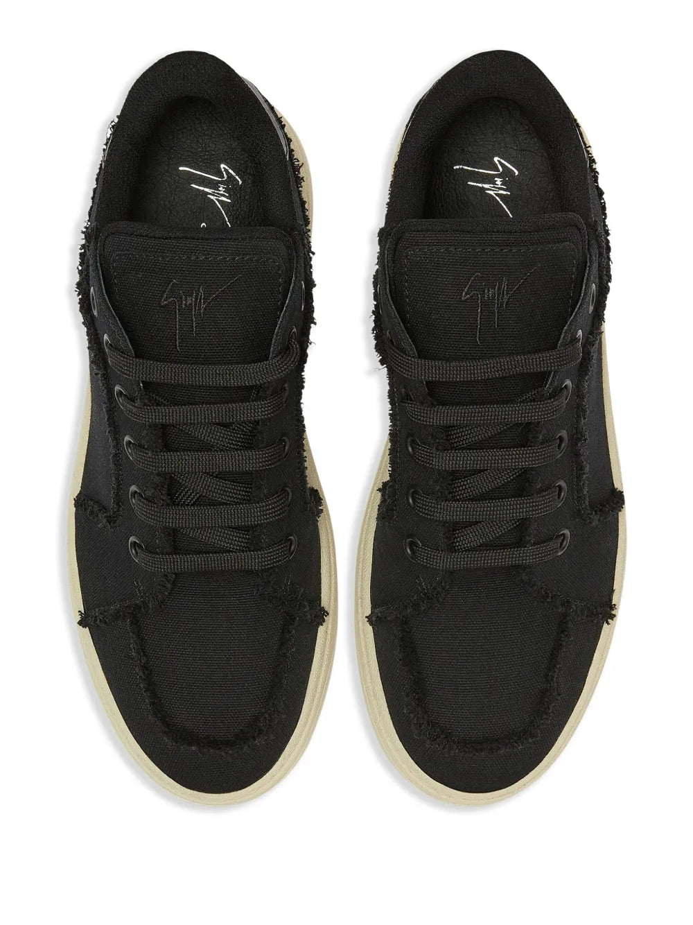 Giuseppe Zanotti Gz94 Frayed-Detail Lace-Up Low-Top Sneakers