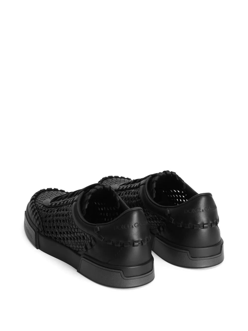 Dolce & Gabbana Mesh-Panelling Leather Sneakers