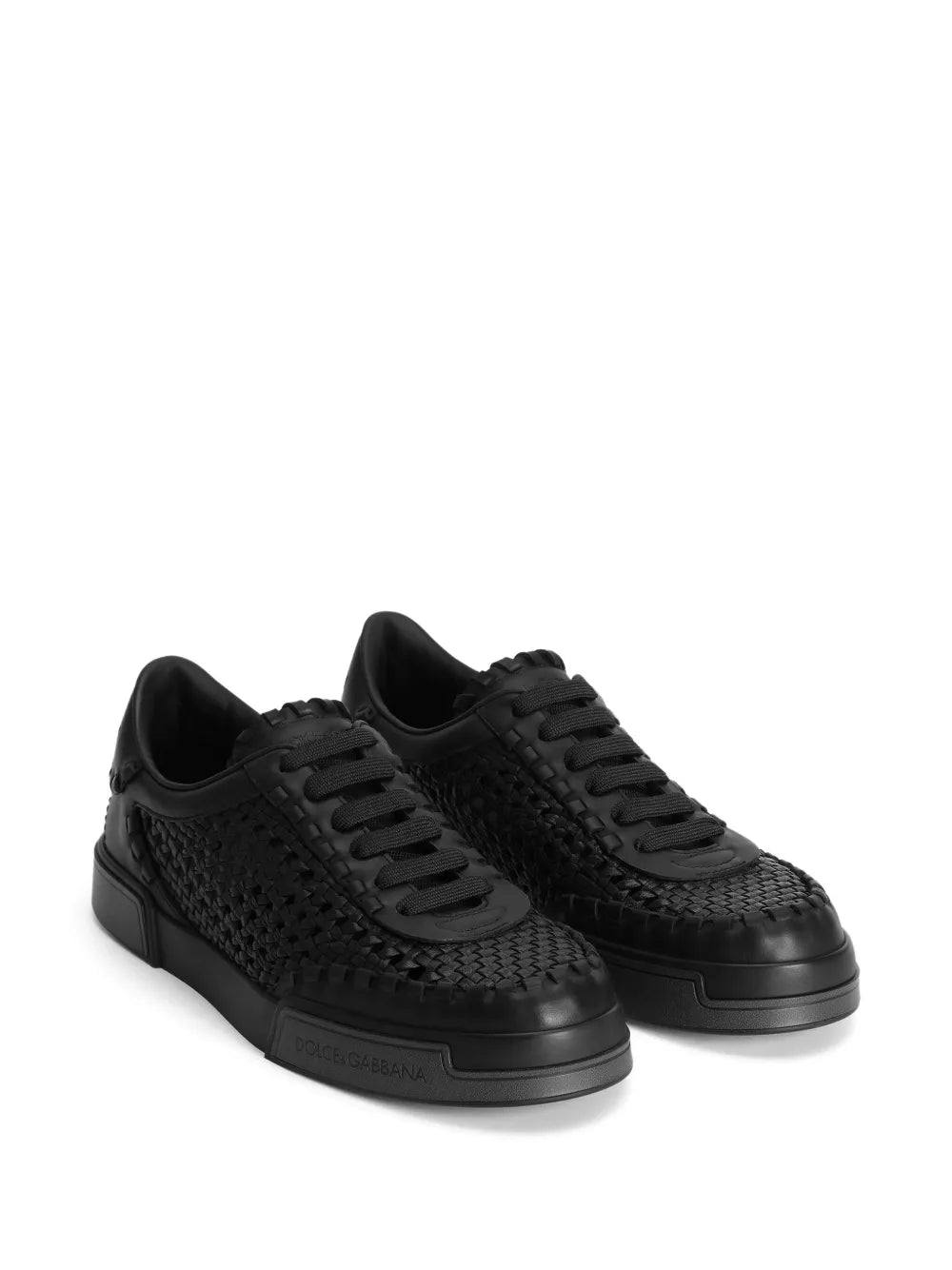 Dolce & Gabbana Mesh-Panelling Leather Sneakers