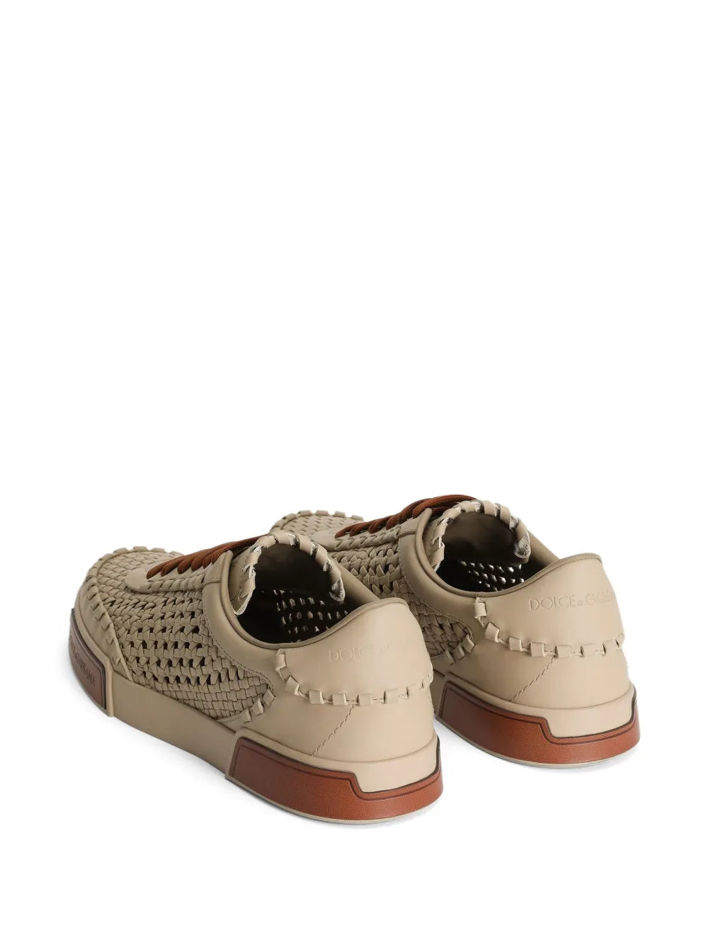 Dolce & Gabbana Mesh-Panelling Leather Sneakers
