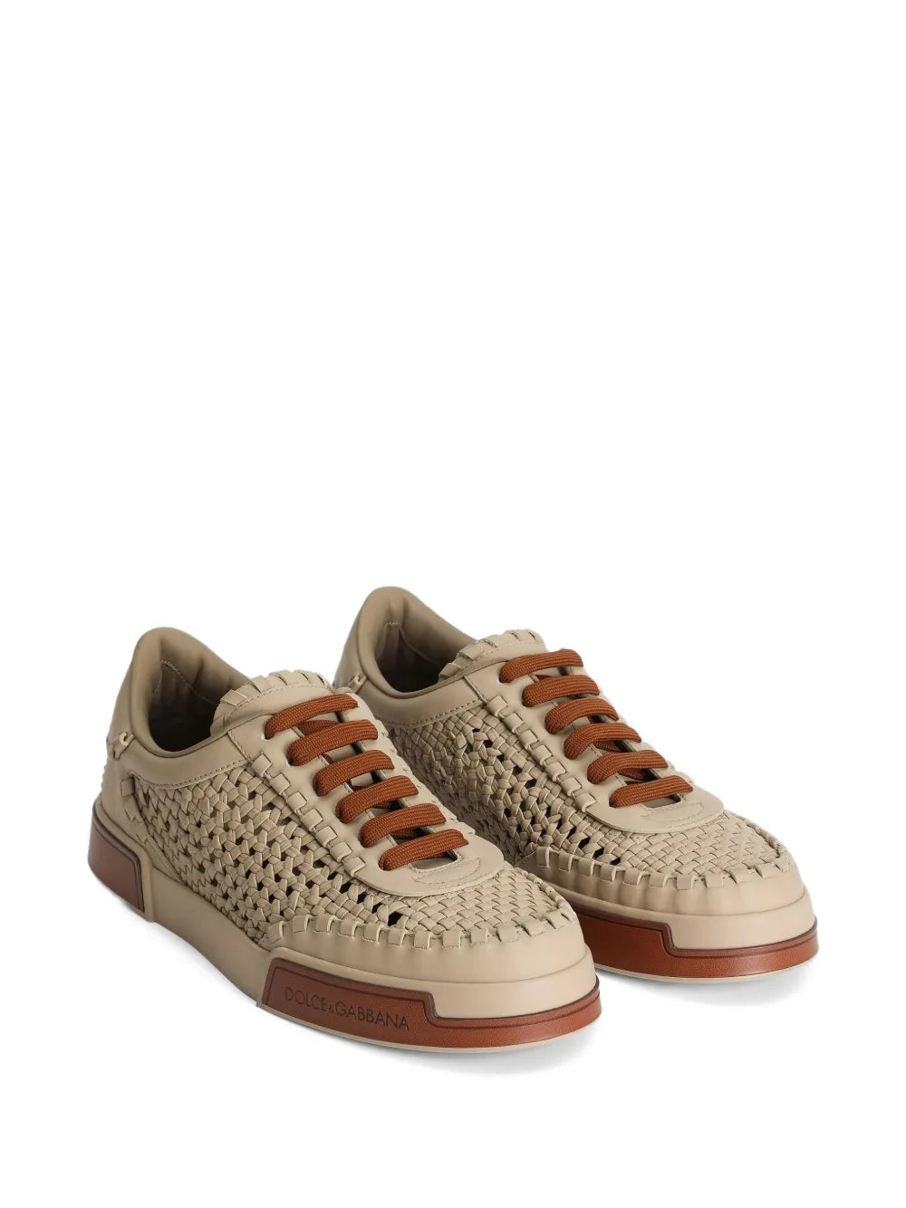 Dolce & Gabbana Mesh-Panelling Leather Sneakers
