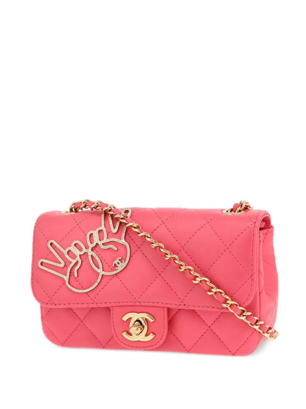 Pre-OwnedCHANEL Pre-Owned2017 mini V For Victory Flap shoulder bag