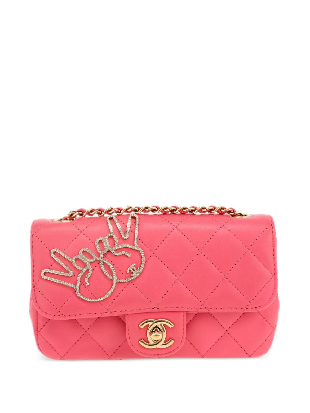 Pre-OwnedCHANEL Pre-Owned2017 mini V For Victory Flap shoulder bag