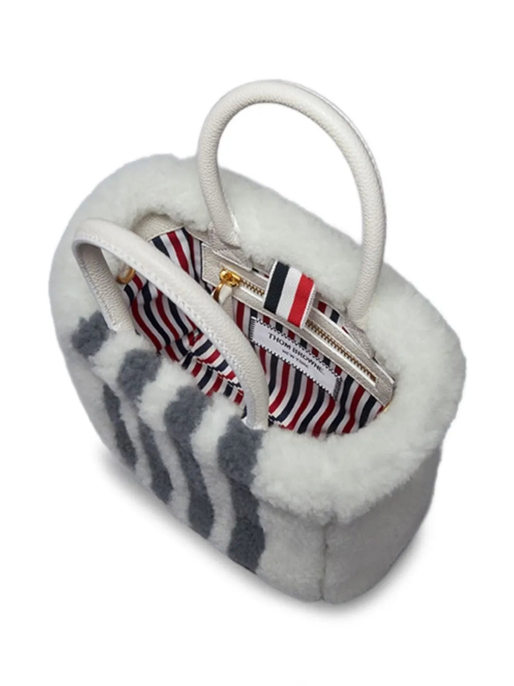 Thom Browneshearling stripe tote bag