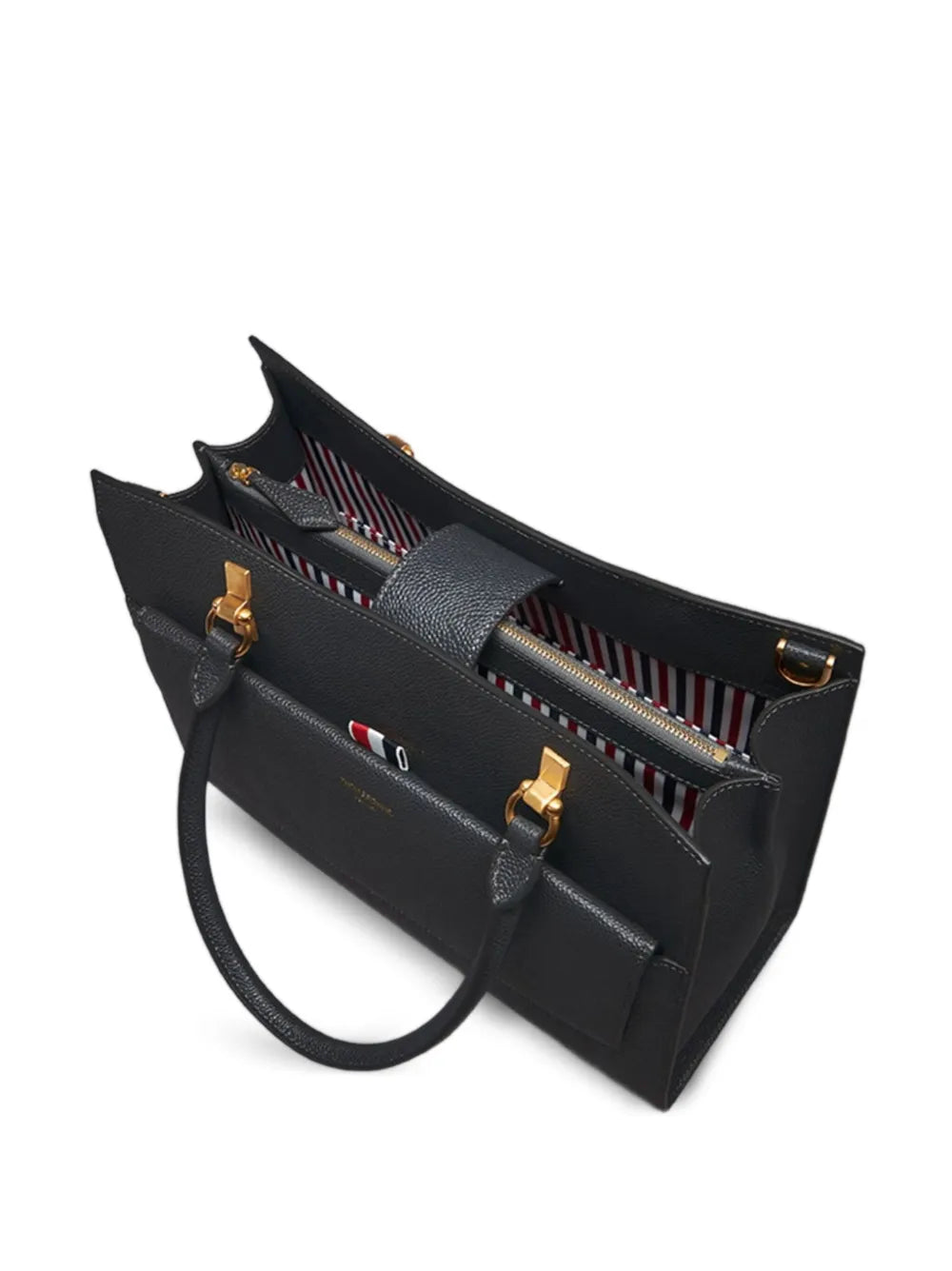 Thom Brownelarge leather clasp tote bag