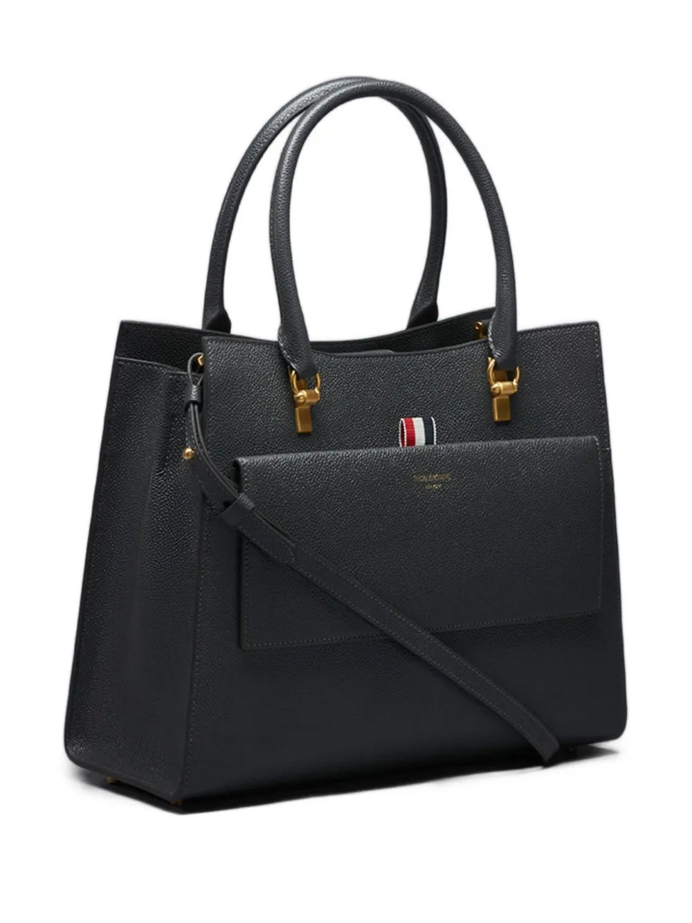 Thom Brownelarge leather clasp tote bag