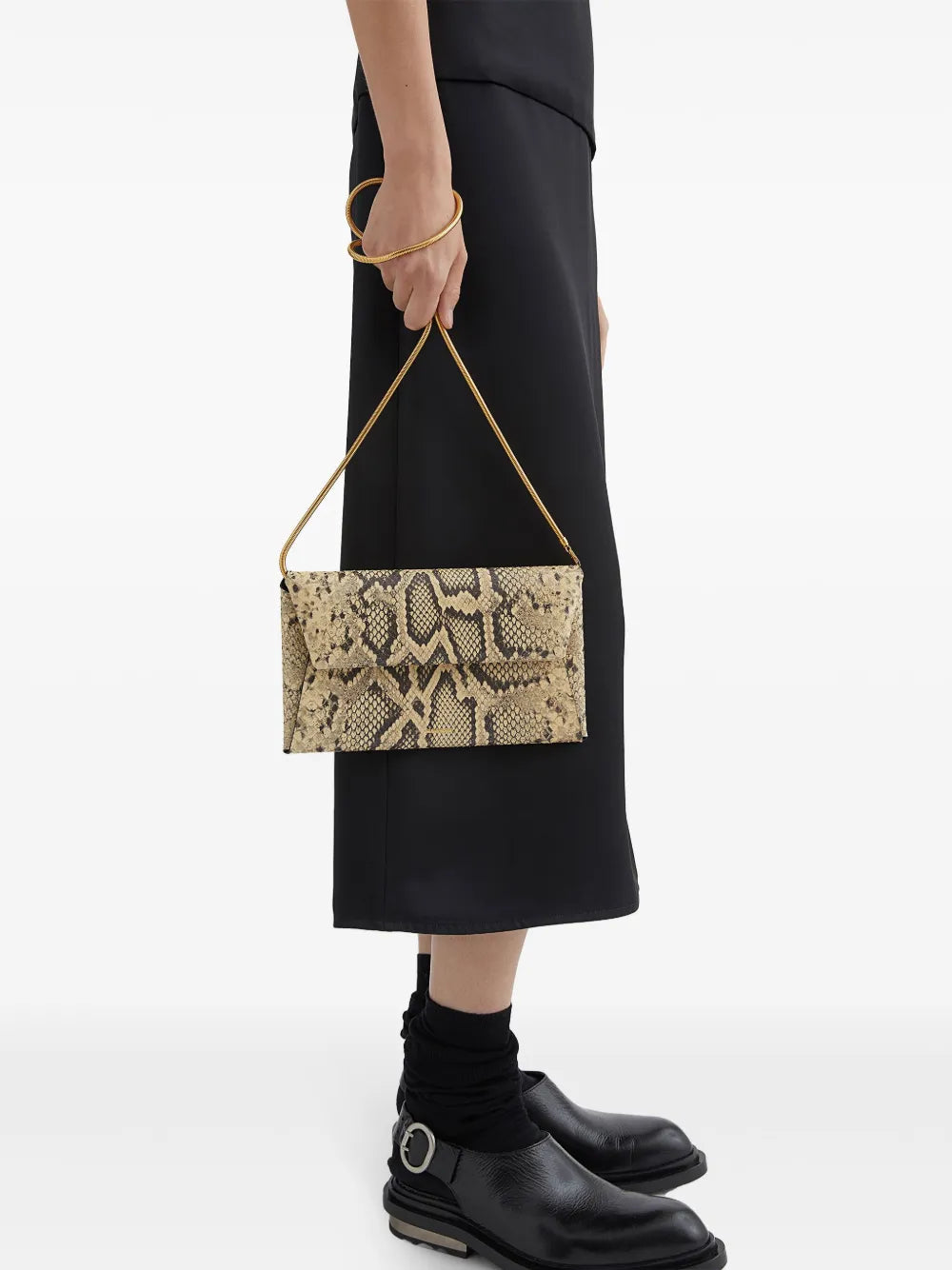 Jil Sandersmall snakeskin-print folded bag