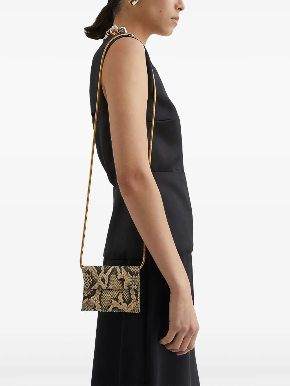 Jil Sandersnakeskin-effect folded mini bag