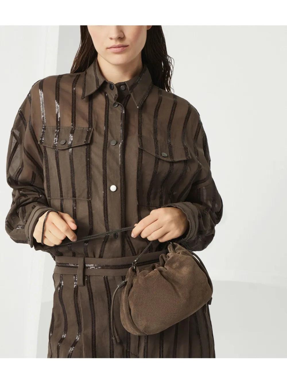 Brunello Cucinellisuede shoulder bag