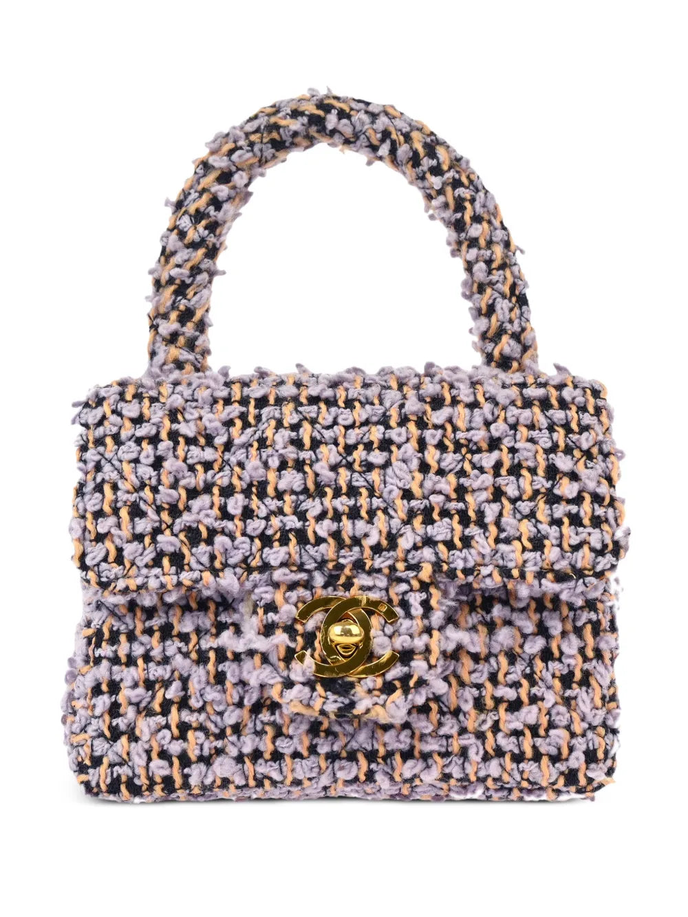 Pre-OwnedCHANEL Pre-Owned1990-2000s micro tweed Classic Flap tote bag