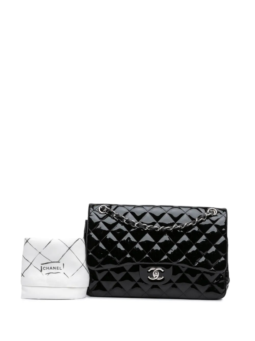 Pre-OwnedCHANEL Pre-Owned2011 Jumbo Classic Patent Double Flap shoulder bag