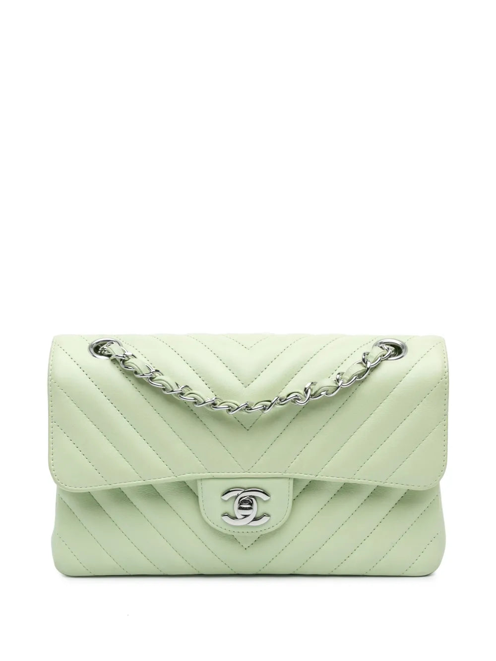 Pre-OwnedCHANEL Pre-Owned2021-2024 Small Classic Chevron Lambskin Double Flap shoulder bag