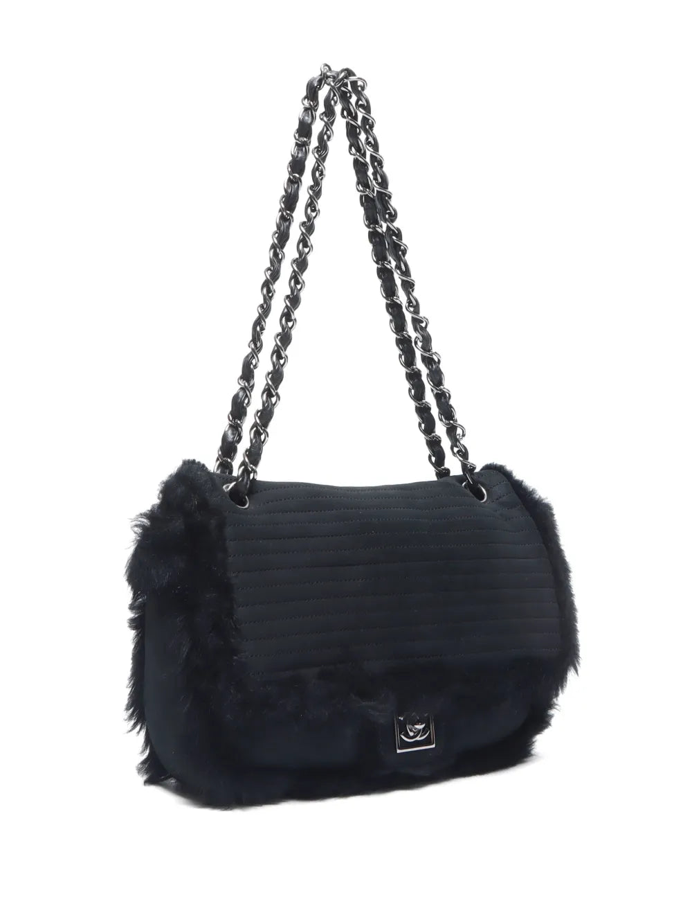 Pre-OwnedCHANEL Pre-Owned2007 faux-fur trim shoulder bag