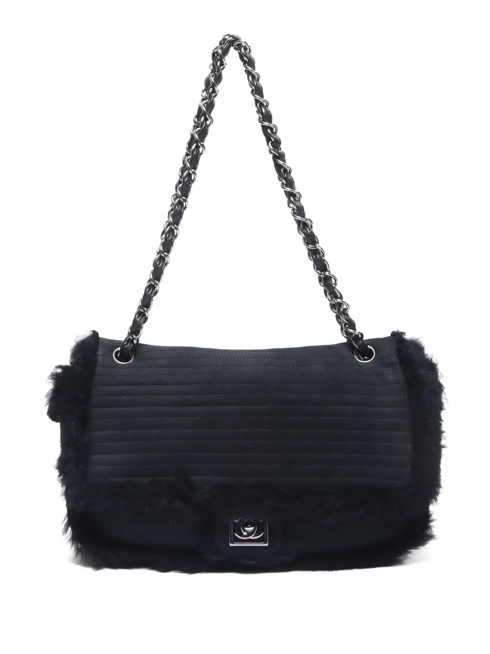 Pre-OwnedCHANEL Pre-Owned2007 faux-fur trim shoulder bag