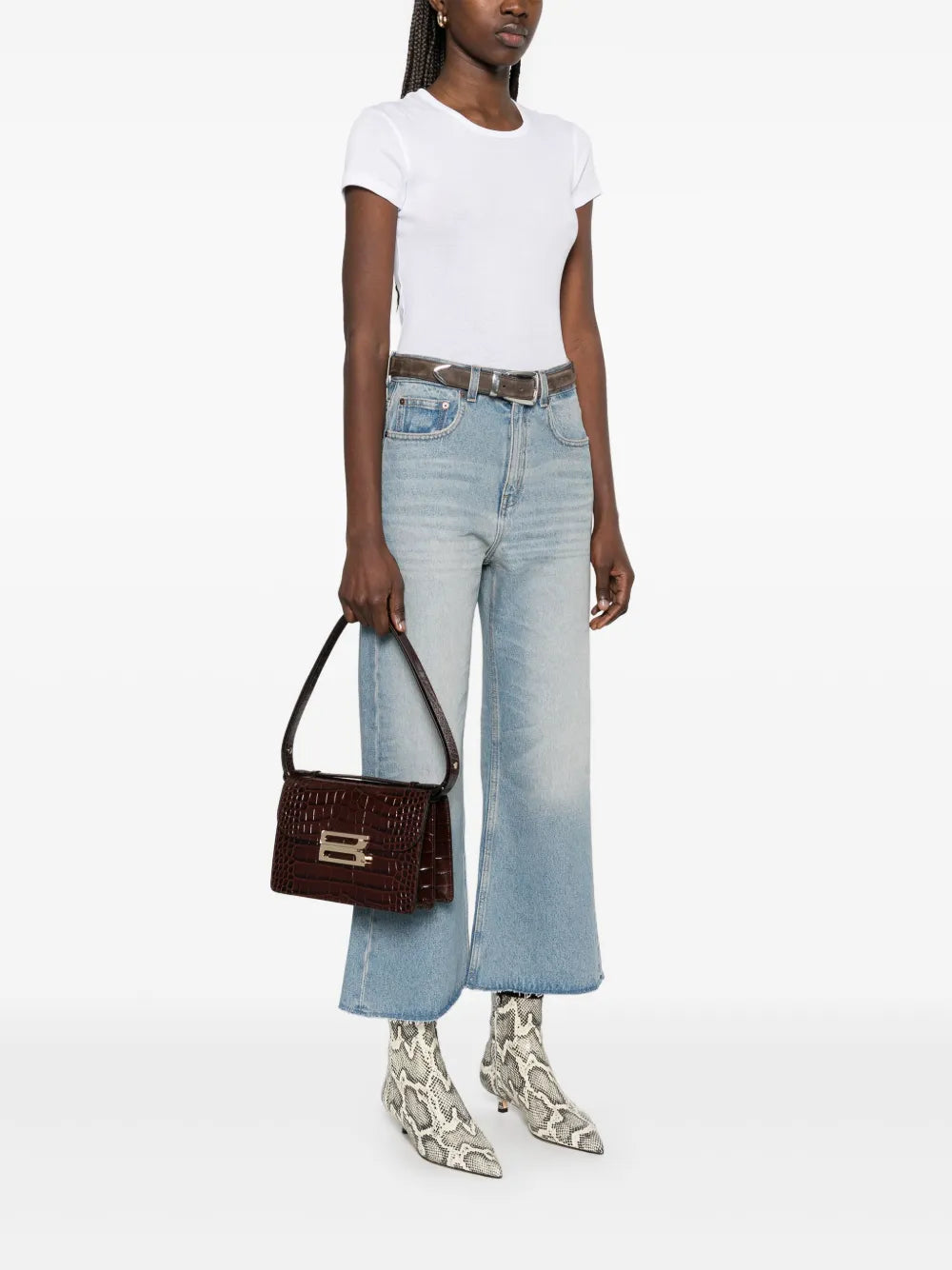 Victoria Beckhamembossed-crocodile shoulder bag