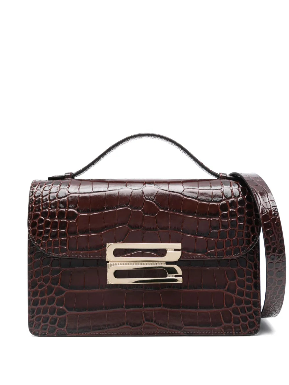 Victoria Beckhamembossed-crocodile shoulder bag