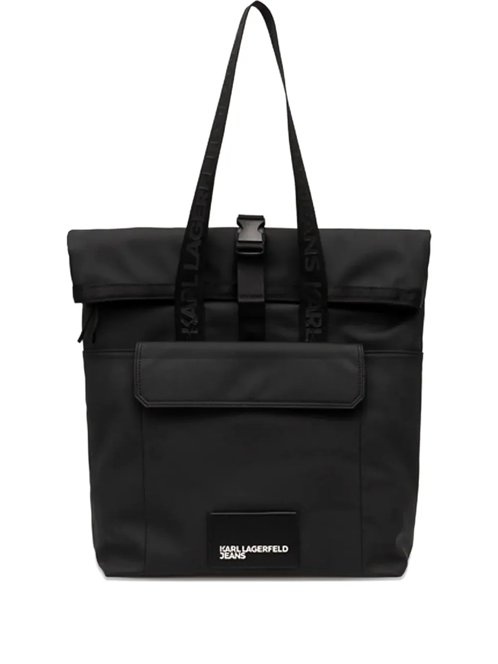 Karl Lagerfeld Jeanslogo-plaque roll-top tote bag