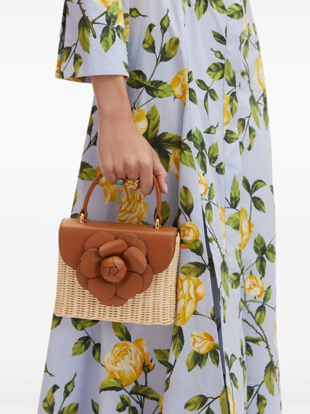 Oscar de la Rentaflower-appliqutote bag