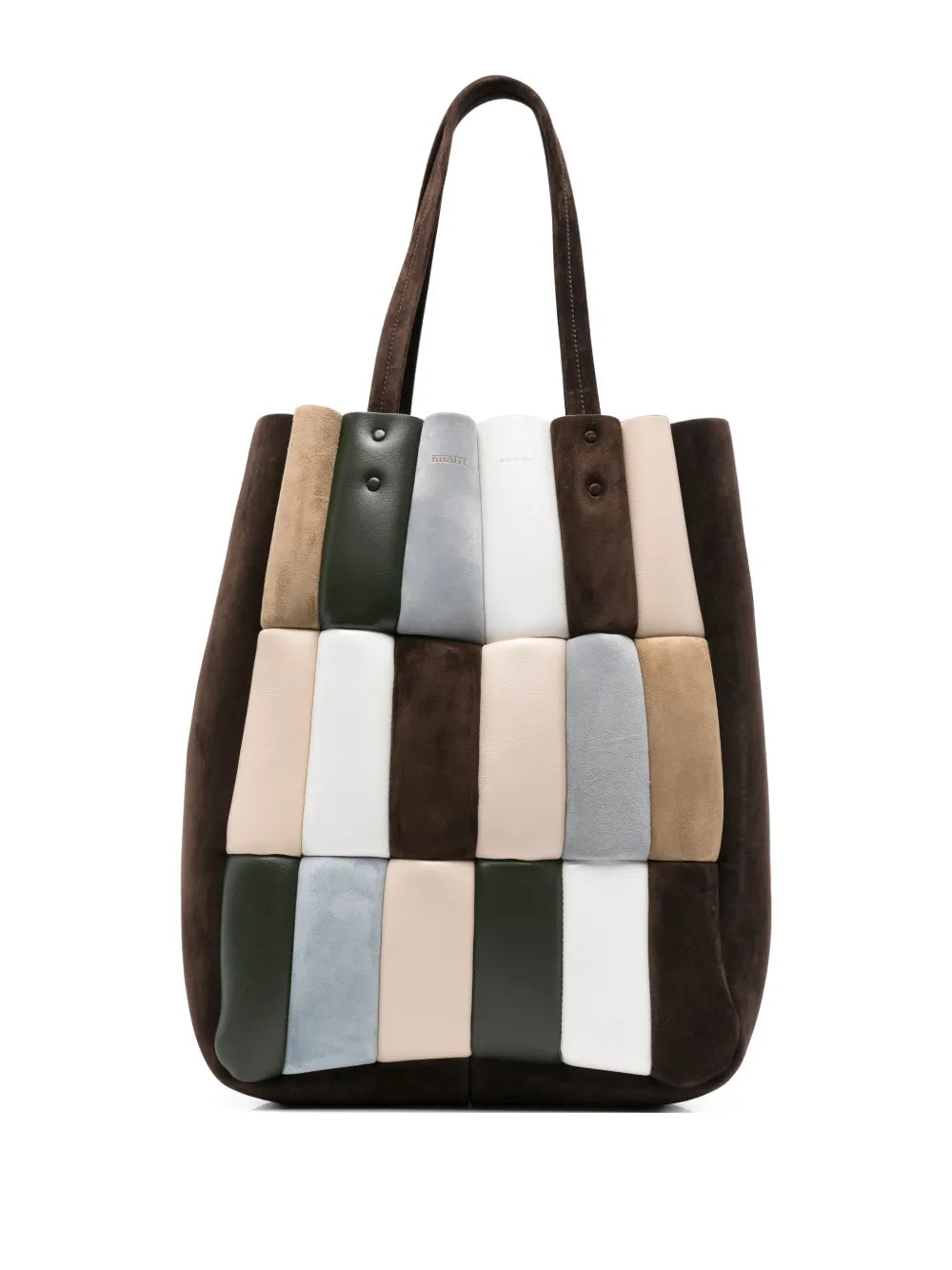 KHAITEZoe patchwork suede tote bag