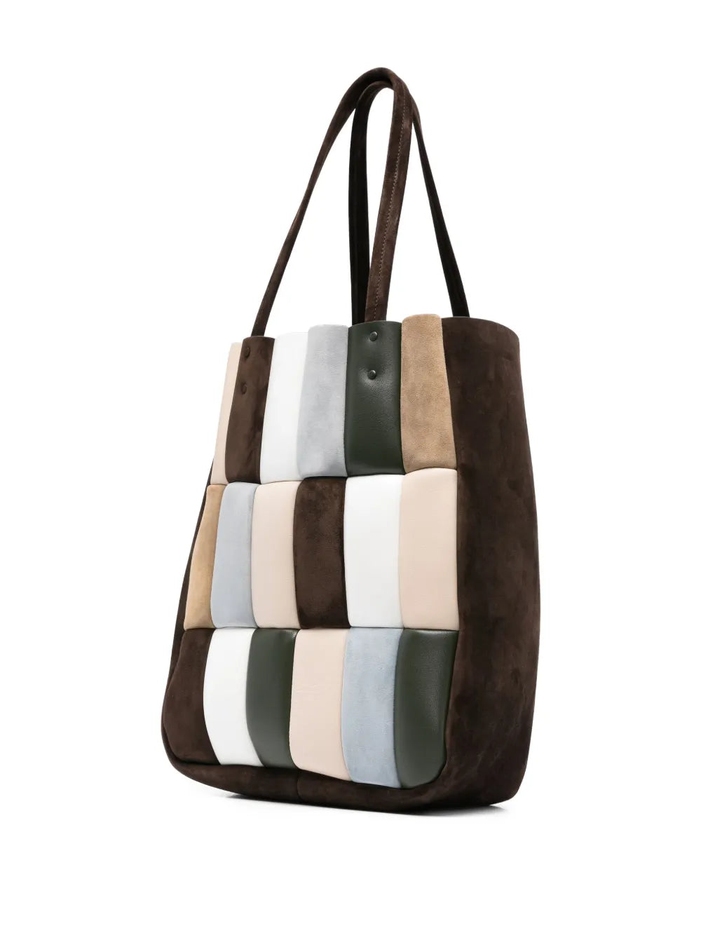 KHAITEZoe patchwork suede tote bag
