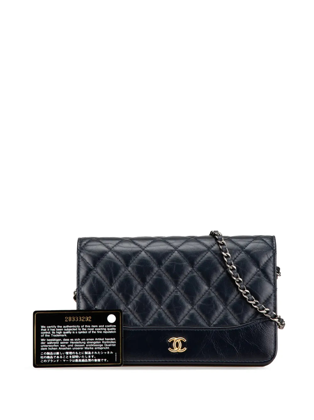 Pre-OwnedCHANEL Pre-Owned2019 Quilted Aged Calfskin Gabrielle Wallet On Chain crossbody bag