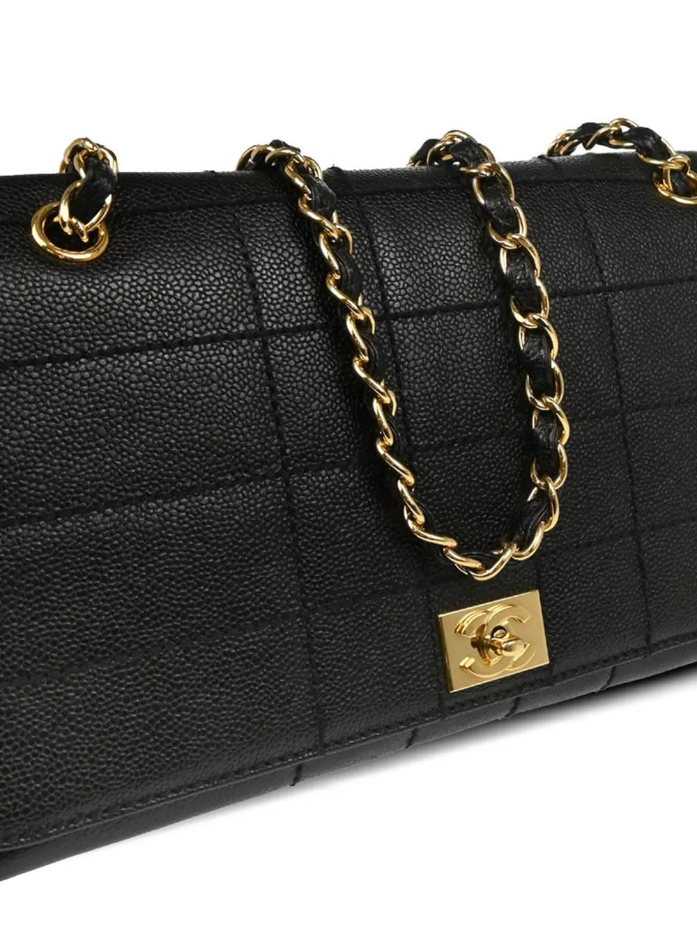 Pre-OwnedCHANEL Pre-Owned2002 Choco Bar-quilted shoulder bag