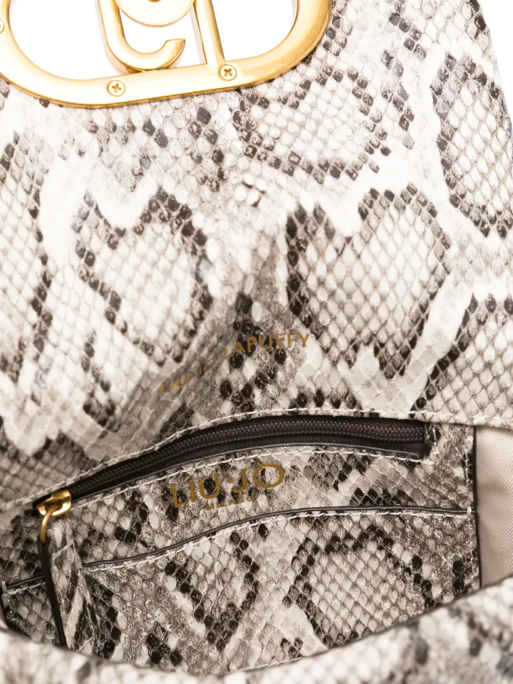 LIU JOsmall snakeskin-print cross body bag