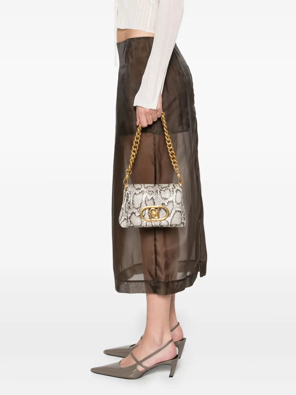 LIU JOsmall snakeskin-print cross body bag