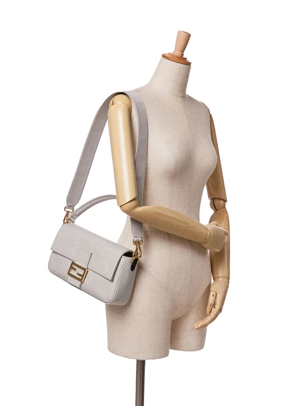 Pre-OwnedFendi Pre-Owned2010-2024 Striped Jersey Baguette satchel