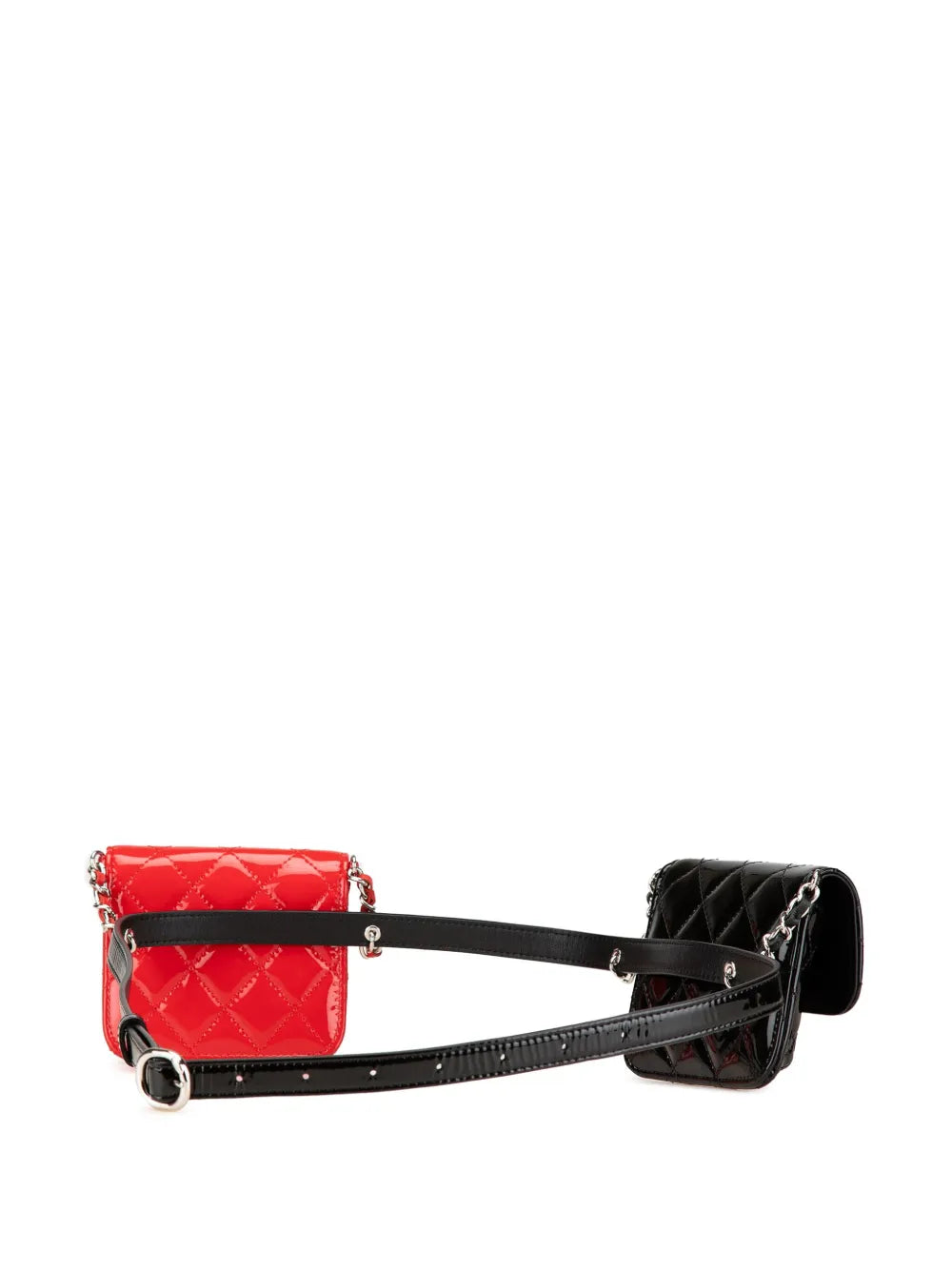 Pre-OwnedCHANEL Pre-Owned2019 Mini Patent in Love Double Flap belt bag