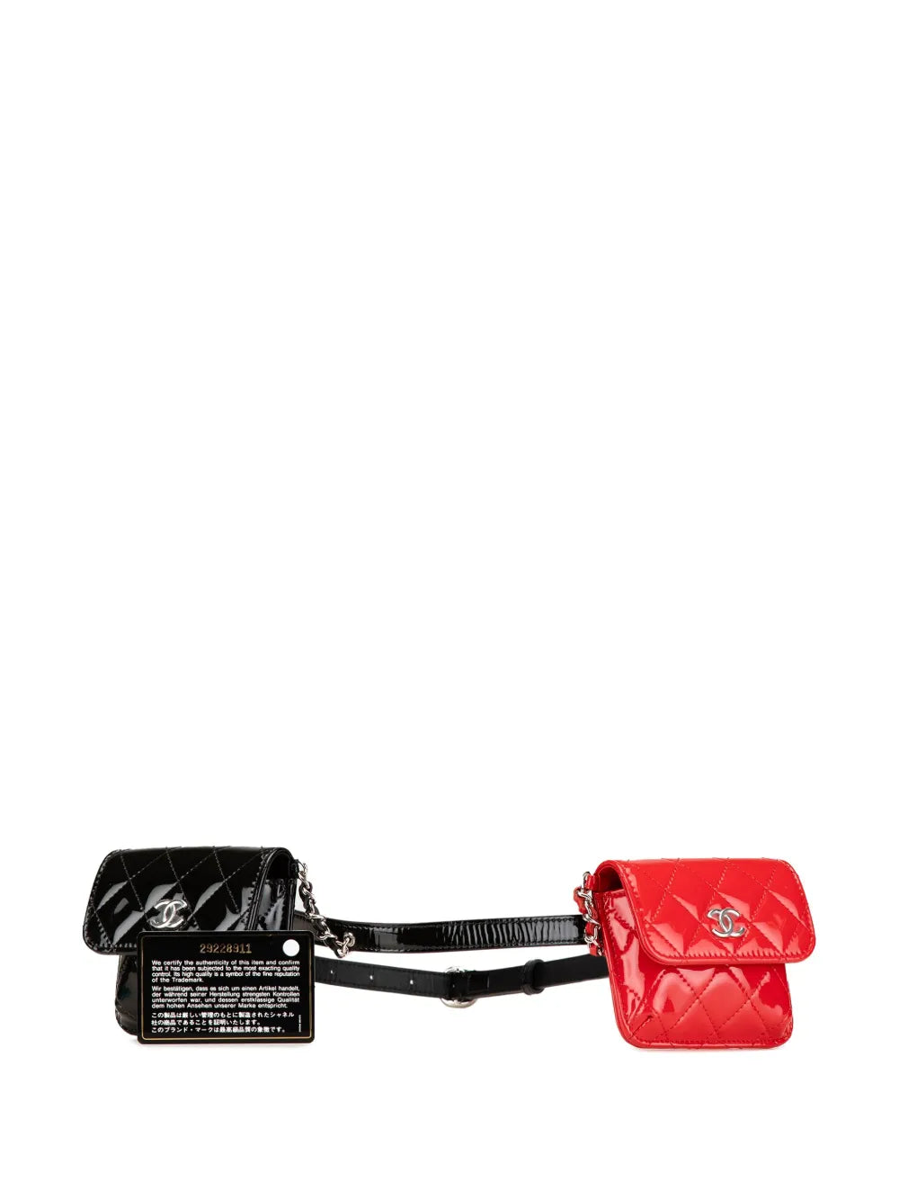 Pre-OwnedCHANEL Pre-Owned2019 Mini Patent in Love Double Flap belt bag