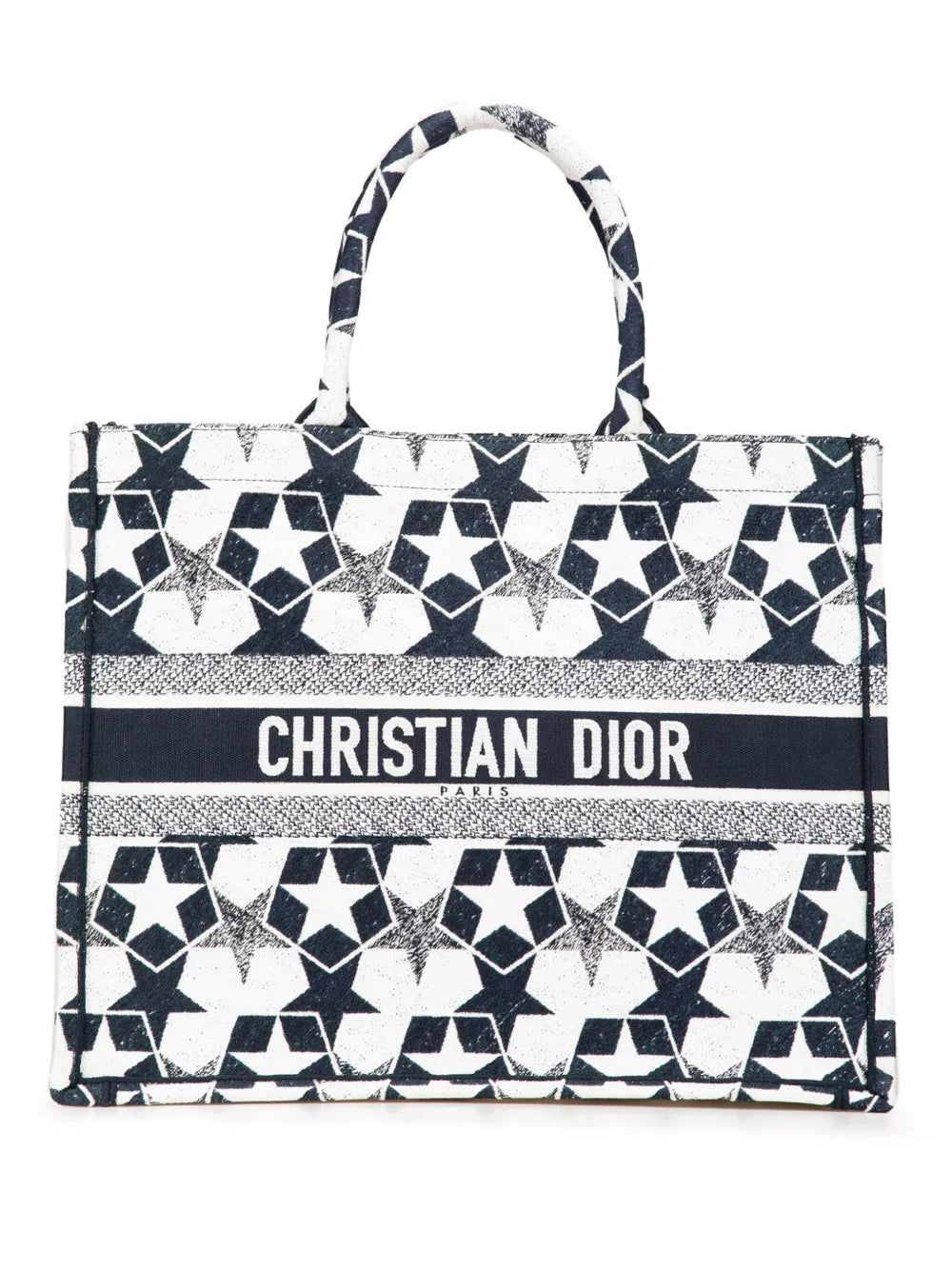 Pre-OwnedChristian Dior Pre-Owned2021 Large Canvas Embroidered Lucky Star Book tote bag