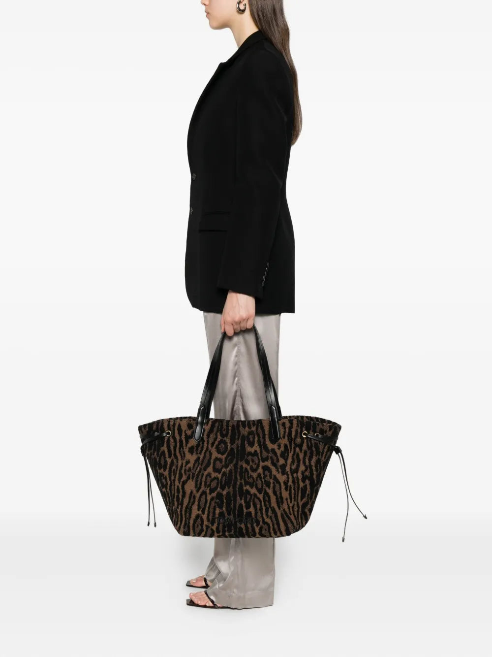 TOM FORDlarge leopard-jacquard tote bag