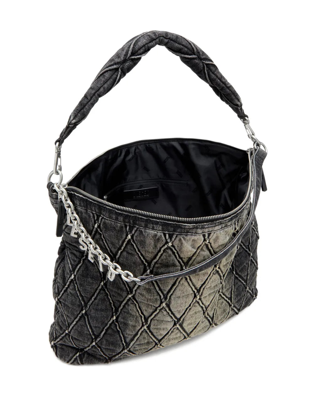DieselCharm-D quilted chain-embellished shoulder bag