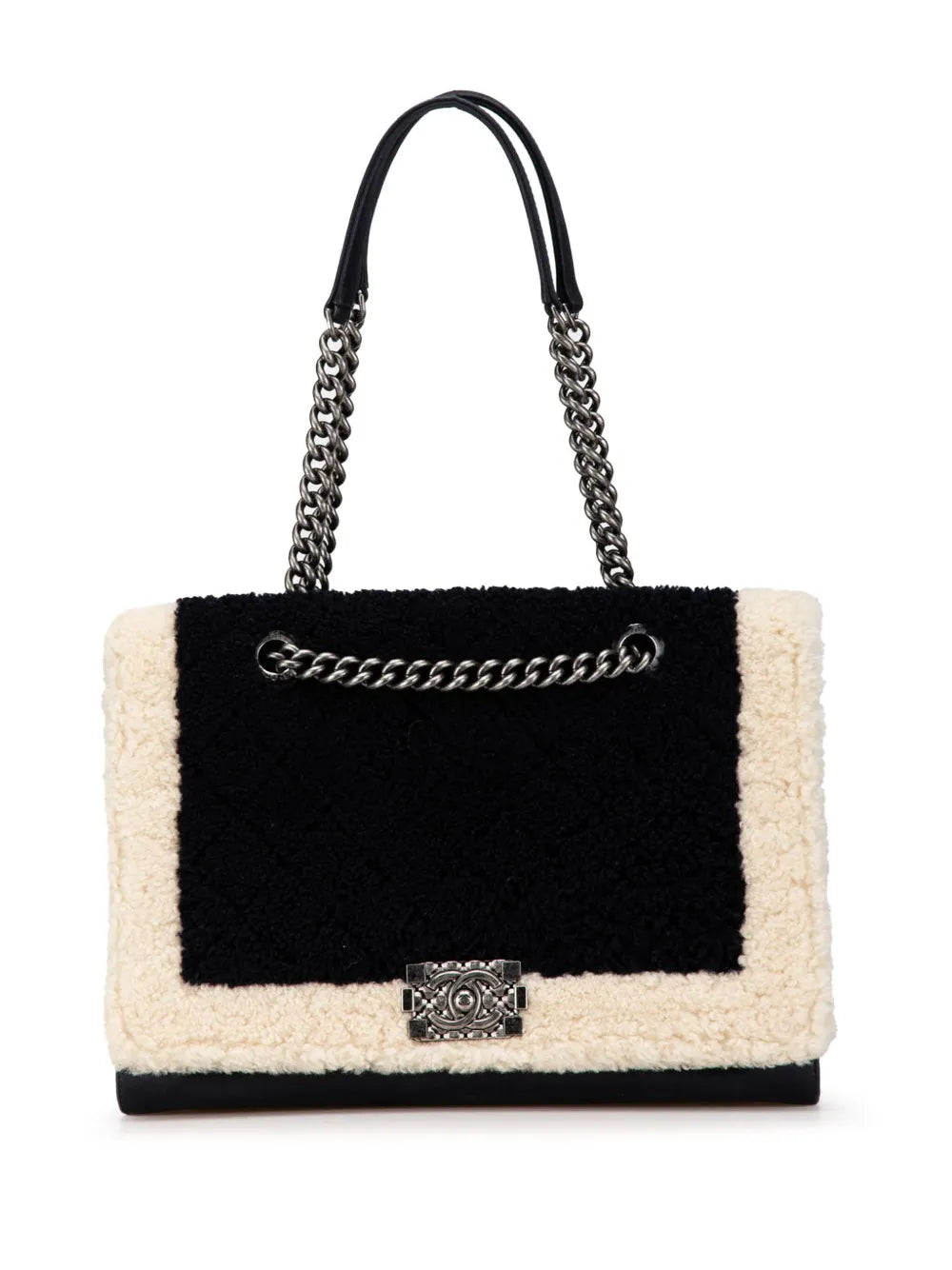 Pre-OwnedCHANEL Pre-Owned2015-2016 Large Shearling Boy Shopping tote bag