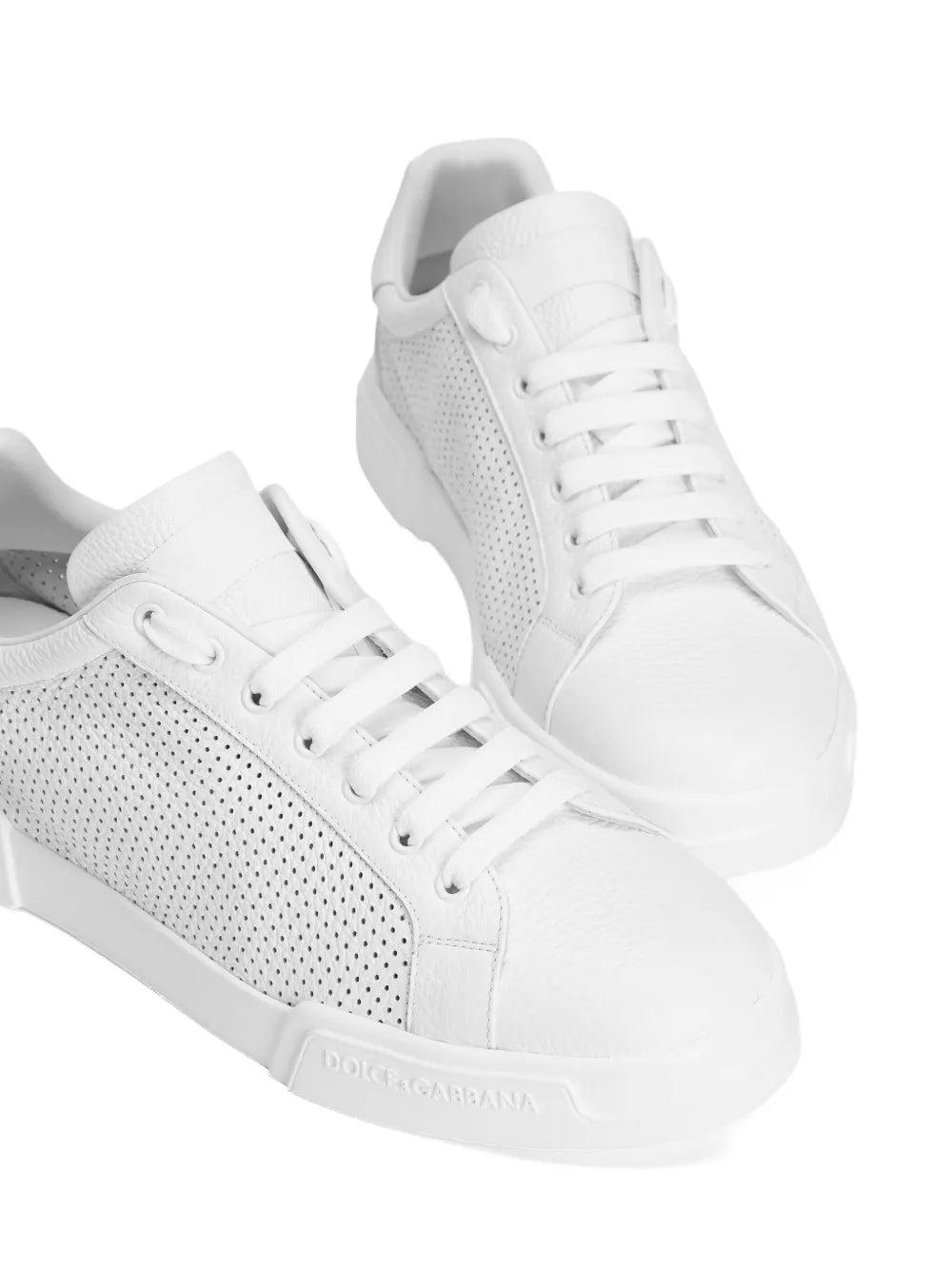Dolce & Gabbana Portofino Perforated Low-Top Sneakers