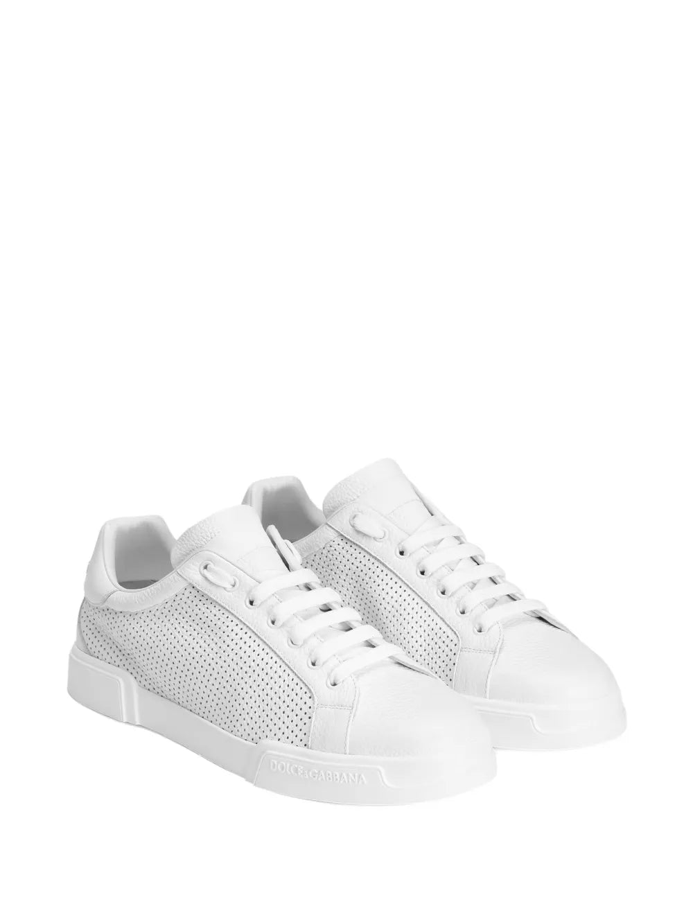 Dolce & Gabbana Portofino Perforated Low-Top Sneakers